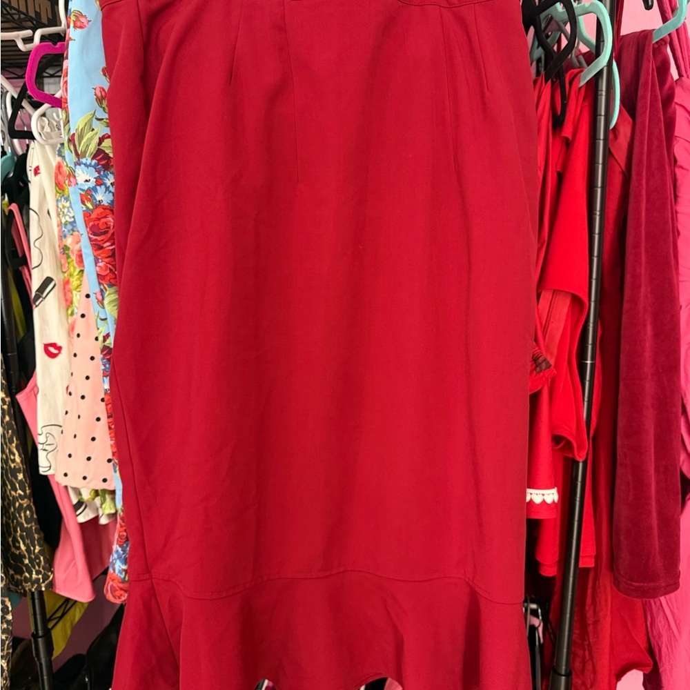 Vixen by Micheline Pitt Red Pencil Skirt